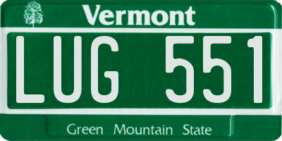 VT license plate LUG551