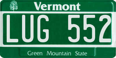 VT license plate LUG552