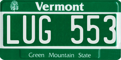 VT license plate LUG553
