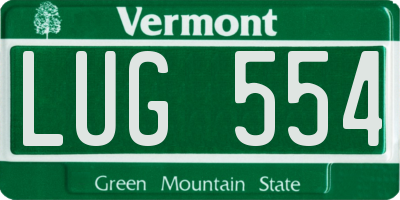 VT license plate LUG554