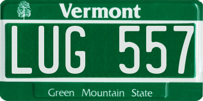 VT license plate LUG557
