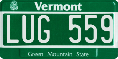 VT license plate LUG559