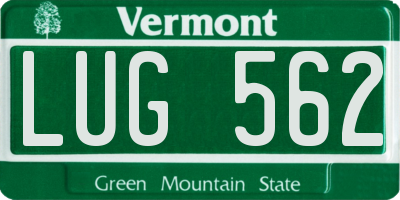 VT license plate LUG562