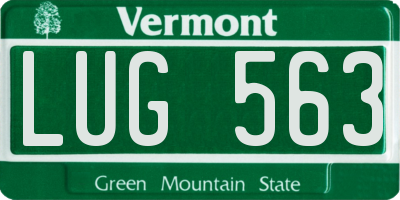 VT license plate LUG563