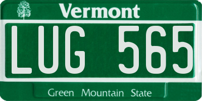 VT license plate LUG565