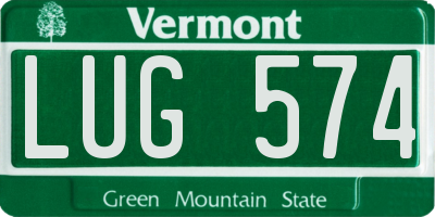 VT license plate LUG574