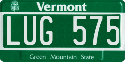 VT license plate LUG575
