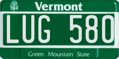 VT license plate LUG580