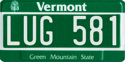 VT license plate LUG581