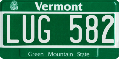 VT license plate LUG582