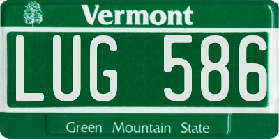 VT license plate LUG586