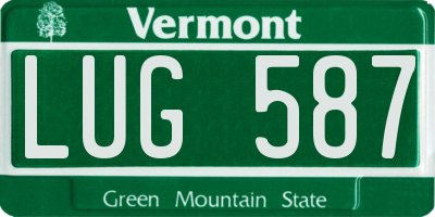 VT license plate LUG587