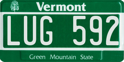 VT license plate LUG592