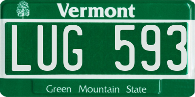 VT license plate LUG593