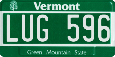 VT license plate LUG596