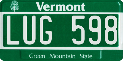 VT license plate LUG598