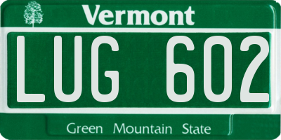 VT license plate LUG602