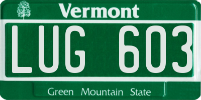 VT license plate LUG603