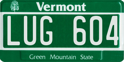 VT license plate LUG604