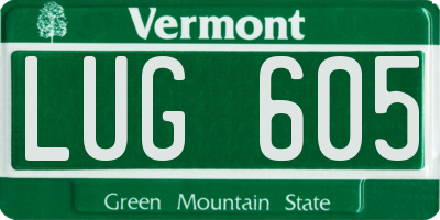 VT license plate LUG605