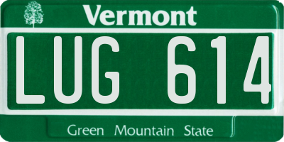 VT license plate LUG614