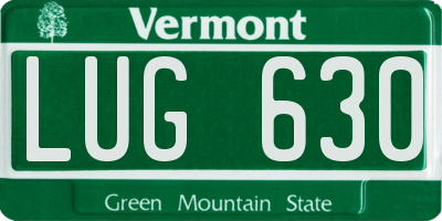 VT license plate LUG630