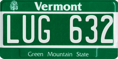 VT license plate LUG632