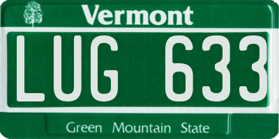 VT license plate LUG633