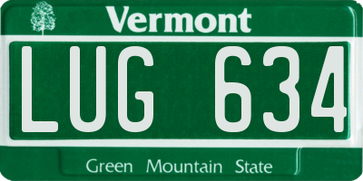 VT license plate LUG634