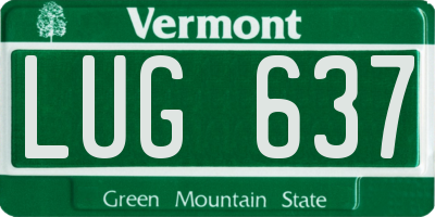VT license plate LUG637