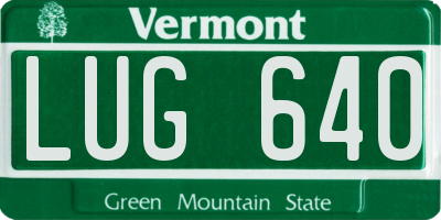 VT license plate LUG640