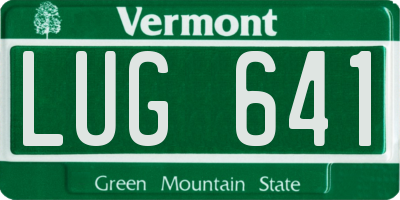 VT license plate LUG641