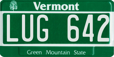VT license plate LUG642