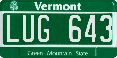 VT license plate LUG643
