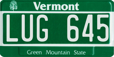 VT license plate LUG645