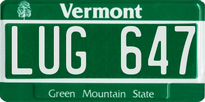 VT license plate LUG647