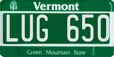 VT license plate LUG650