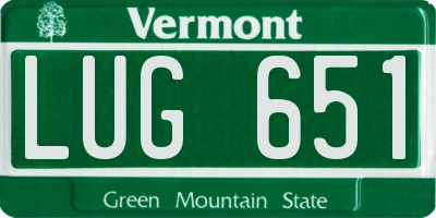 VT license plate LUG651