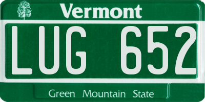 VT license plate LUG652