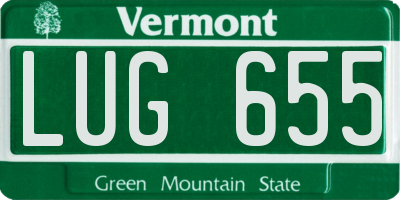 VT license plate LUG655