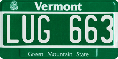 VT license plate LUG663