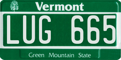 VT license plate LUG665