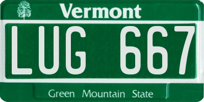 VT license plate LUG667