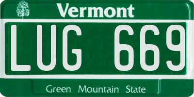 VT license plate LUG669