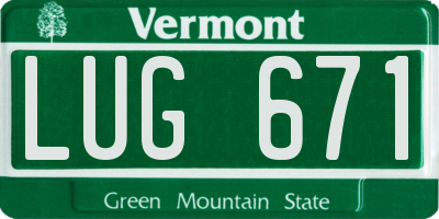 VT license plate LUG671