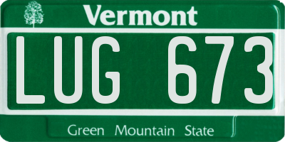 VT license plate LUG673