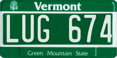 VT license plate LUG674