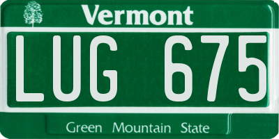 VT license plate LUG675