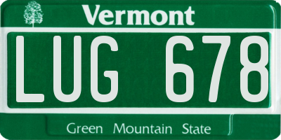VT license plate LUG678