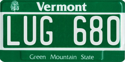 VT license plate LUG680